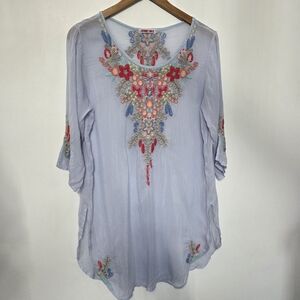 Johnny Was Floral Embroidered Tunic
